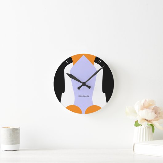 Niedliche Kaiserpinguine-Wall-Uhr Runde Wanduhr (Zuhause)
