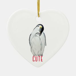 Niedliche Kaiserpinguinfamilie T - Shirt Keramik Ornament