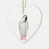 Niedliche Kaiserpinguinfamilie T - Shirt Keramik Ornament (Links)