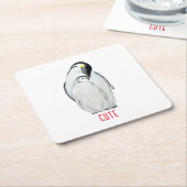 Niedliche Kaiserpinguinfamilie T - Shirt Rechteckiger Pappuntersetzer (angewinkelt)