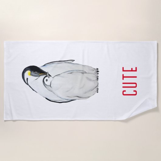 Niedliche Kaiserpinguinfamilie T - Shirt Strandtuch (Vorderseite)