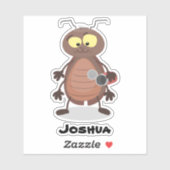 Niedliche Kakerlakenfigur Aufkleber (Blatt)