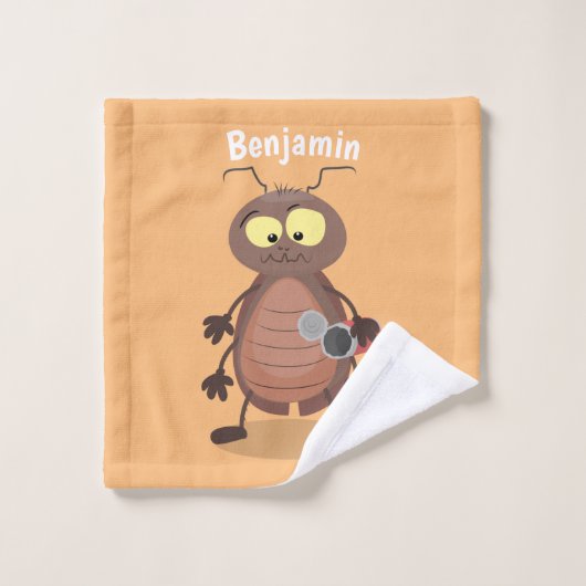 Niedliche Kakerlakenfigur Badhandtuch Set (Waschlappen)