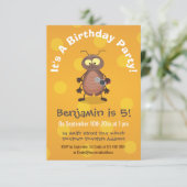 Niedliche Kakerlakenfigur Einladung (Stehend Vorderseite)