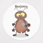 Niedliche Kakerlakenfigur Etiketten (Design 1)