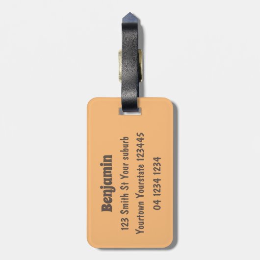 Niedliche Kakerlakenfigur Gepäckanhänger (Rückseite vertikal)