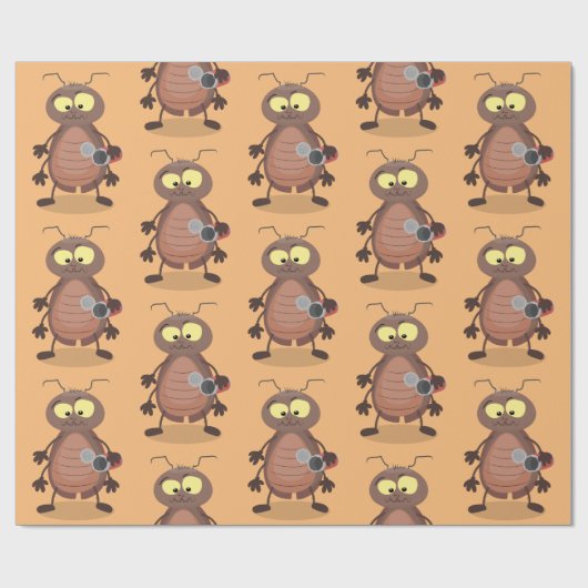 Niedliche Kakerlakenfigur Geschenkpapier (Flach)