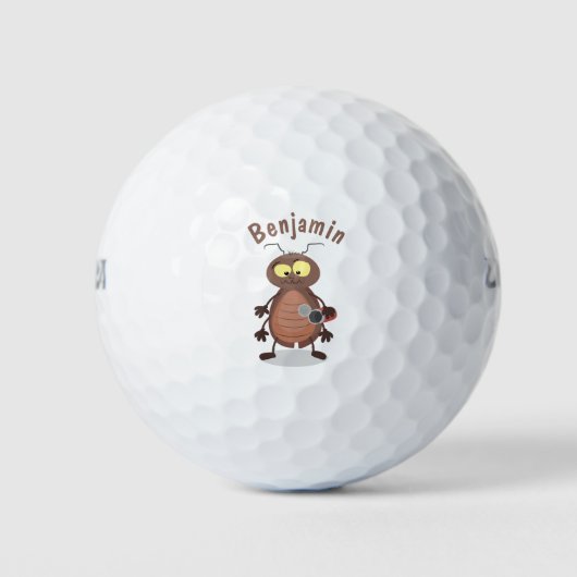 Niedliche Kakerlakenfigur Golfball (Vorderseite)