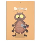 Niedliche Kakerlakenfigur Klemmbrett (Rückseite)