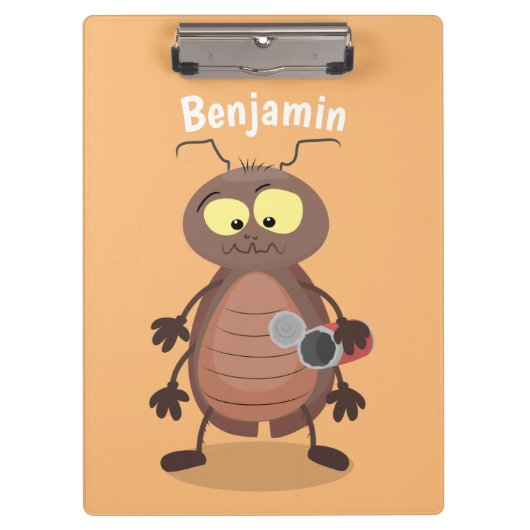 Niedliche Kakerlakenfigur Klemmbrett (Vorderseite)