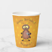 Niedliche Kakerlakenfigur Pappbecher (Rückseite)