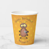 Niedliche Kakerlakenfigur Pappbecher (Vorderseite)