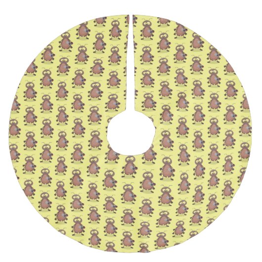 Niedliche Kakerlakenfigur Polyester Weihnachtsbaumdecke (Vorderseite)