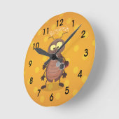 Niedliche Kakerlakenfigur Runde Wanduhr (Winkel)