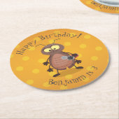 Niedliche Kakerlakenfigur Runder Pappuntersetzer (Angewinkelt)