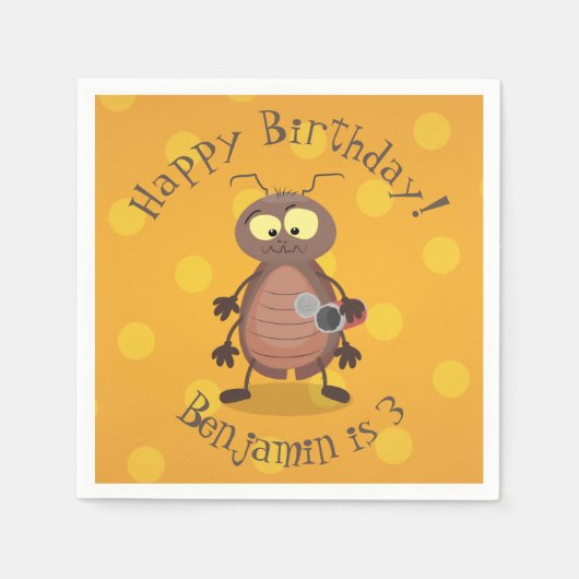 Niedliche Kakerlakenfigur Serviette (Vorderseite)