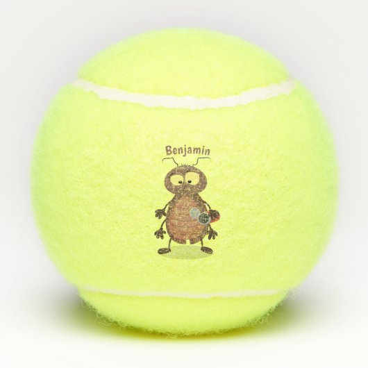 Niedliche Kakerlakenfigur Tennisbälle (Rückseite)