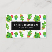 Niedliche Kakteen, grüne Kakteen, Floristrie, Blum Visitenkarte (Vorderseite)