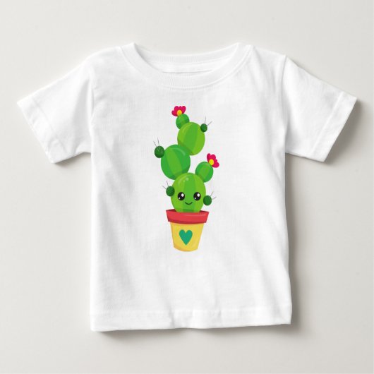 Niedliche Kakteen, grüne Kakteen, Kawaii-Kakteen,  Baby T-shirt (Vorderseite)