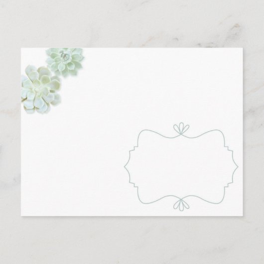 Niedliche Kakteen Hochzeitssache speichern das Dat Ankündigungspostkarte (Rückseite)