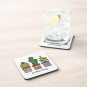 Niedliche Kakteen in Aquarellfarben Getränkeuntersetzer (Rechte Seite)