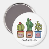 Niedliche Kakteen in Aquarellfarben Magnet (Vorderseite/Rückseite)