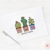 Niedliche Kakteen in Aquarellfarben Quadratischer Aufkleber (Umschlag)