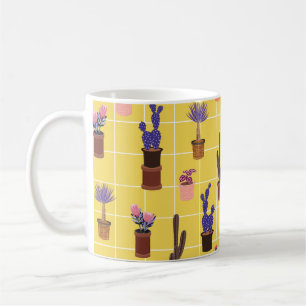 Niedliche Kakteen in vielen Töpfen Kaffeetasse