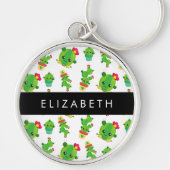 Niedliche Kakteen, Kaktusmuster, Sukkulent, Ihr Na Schlüsselanhänger (Vorne)