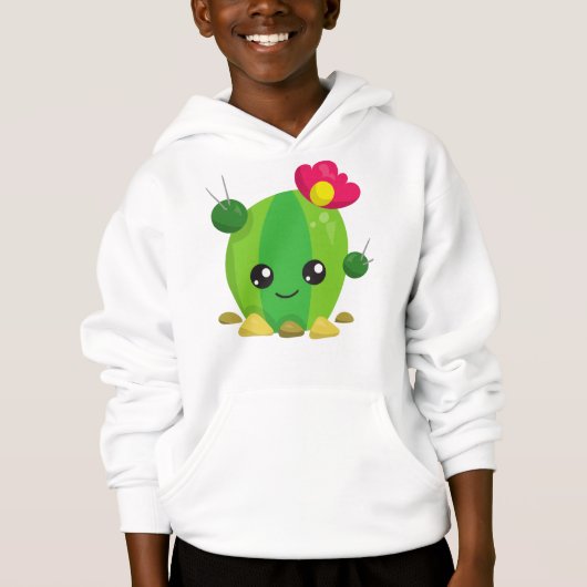 Niedliche Kakteen, Kawaii-Kakteen, grüne Kakteen,  Hoodie (Vorderseite)