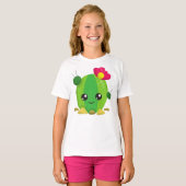 Niedliche Kakteen, Kawaii-Kakteen, grüne Kakteen, T-Shirt (Vorne ganz)