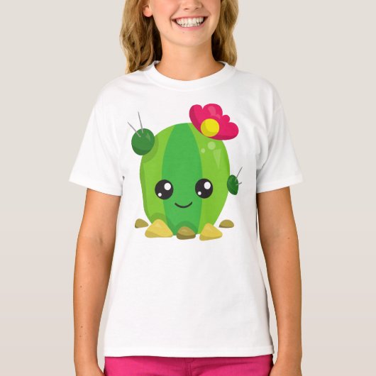 Niedliche Kakteen, Kawaii-Kakteen, grüne Kakteen,  T-Shirt (Vorderseite)