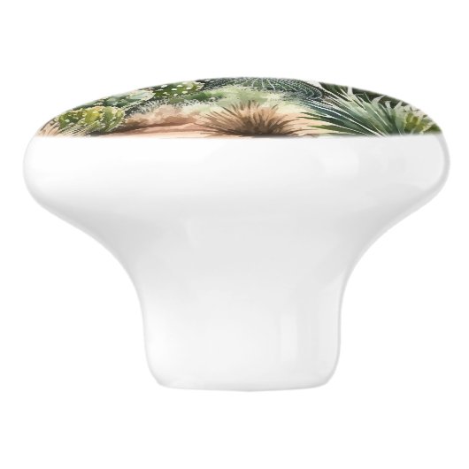 niedliche Kakteen Keramikknauf (Seitenansicht)