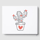 Niedliche Kakteen mit Herz in Grün Gästebuch (Rückseite)