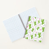 Niedliche Kakteen mit Herz in Grün Notizblock (Innenseite)