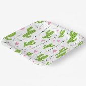 Niedliche Kakteen mit Herz in Grün Pappteller (Gewinkelt)