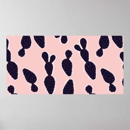 Niedliche Kakteen, nahtlos süße Stimmung und Ton, Poster (Vorne)