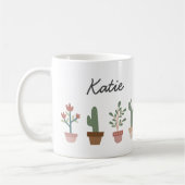 Niedliche Kakteen und Blume in einem Topf Kaffeetasse (Links)
