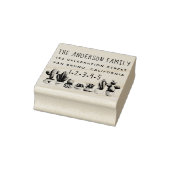 Niedliche Kaktus | Benutzerdefinierter Familiennam Gummistempel (Stempel)