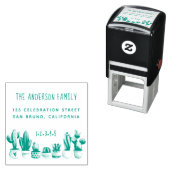 Niedliche Kaktus | Benutzerdefinierter Familiennam Permastempel (Beispiel)