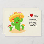 niedliche Kaktus Feiertagskarte (Vorne/Hinten)