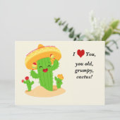 niedliche Kaktus Feiertagskarte (Stehend Vorderseite)
