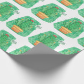 niedliche Kaktus Geschenkpapier (Ecke)
