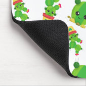 Niedliche Kaktus, grüne Kakteen, Kaktusmuster Mousepad (Ecke)