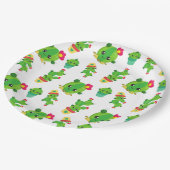 Niedliche Kaktus, grüne Kakteen, Kaktusmuster Pappteller (Schrägansicht)