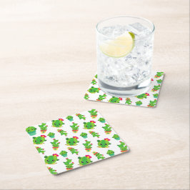 Niedliche Kaktus, grüne Kakteen, Kaktusmuster Rechteckiger Pappuntersetzer