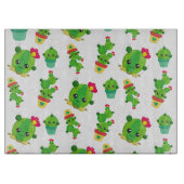 Niedliche Kaktus, grüne Kakteen, Kaktusmuster Schneidebrett (Vorderseite)