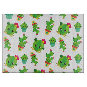 Niedliche Kaktus, grüne Kakteen, Kaktusmuster Schneidebrett