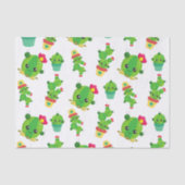 Niedliche Kaktus, grüne Kakteen, Kaktusmuster Seidenpapier (Vorderseite)