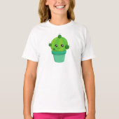 Niedliche Kaktus, Kawaii Kaktus, Grüne Kaktus, Pot T-Shirt (Vorderseite)